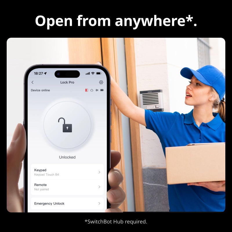 سويتش بوت SwitchBot WiFi Smart Lock Pro قفل باب الدخول بدون مفتاح قفل الباب الذكي الباب الأمامي قفل إلكتروني ذكي يناسب Deadbolt الموجود لديك في دقائق، يدعم المادة Alexa Google وIFTTT - Image 5